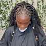 Feed in Braids with Curls