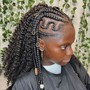 Feed in Braids with Curls