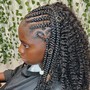 Feed in Braids with Curls