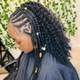 Feed in Braids with Curls