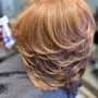 Women Relaxed Hair short Cut Shampoo and Style