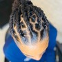 Short Loc shampoo retwist and style