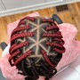 Straight back stitch cornrows