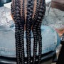 Med-Bohemian knotless braids