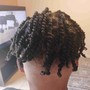 Natural updo with hair added kids