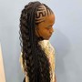 Half/Half Cornrows and Sew-In