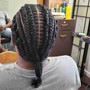 Men's cornrow, single twist, single plaits