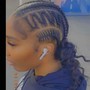 Half feed-in /half knotless Braids