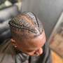 2 cornrow braids(under cut only)