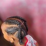 Braid style (cornrows) freestyle not stitched. (6-10 braids)