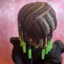 Braid style (cornrows) freestyle not stitched. (6-10 braids)