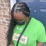 Stitch Braids 2-4 to the back.