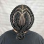 Feed-in hair (Man Bun)