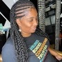 Cornrows front /half twist or braid back