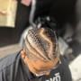 Feed in the front Individual Braids in the back