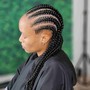 6 stiches cornrows midback and under.  Not recommend for tick or short hair . Your hair need to be properly blown out)  (Non refundable $50 Deposit required *not transferable if cancelation)