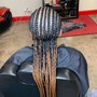 Straight back (7-9 braids)