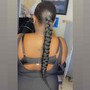 Sleek ponytail frontal on natural hair