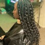 Half stitch half curly weave style