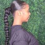 Bantu knots/halo braid