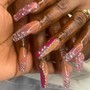 Acrylic full set + nail art freestyle