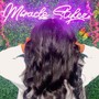 middle-Part Sew-In Weave wash/style