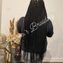 Small Knotless braids Mid-back Length