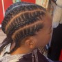 Natural Cornrows and Braiddown