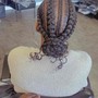 Braiding hair for cornrows