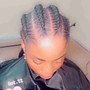 6 Feed-in Braids Straight Back