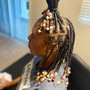 Large natural braids w/beads