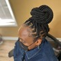 2 stitch braids with added hair