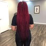 Feed in braids updo