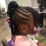 Feed in braids updo