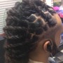 Feed in braids updo