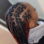 Rubber band knotless Braids