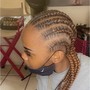 Feed in braids with medium knot less