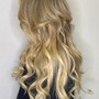 Blowout long hair or medium length hair with extensions