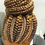 Natural hair two strand twist, middle of head