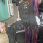 Extended length on box braids or knotless