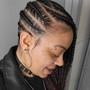 2 cornrows feed-in method