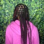 Stitch braids in the front/ senegalese in the back (mid back)