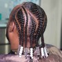 Small Braids Between Feed In Braids