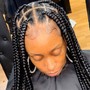 Jumbo knotless braids - waist length