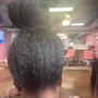 Thick feed in ponytail