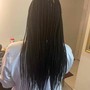 Medium large knotless braids