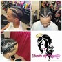 Stitch braids Man bun natural hair