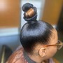 Sleek ponytail or ponytail bun