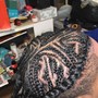 Braids with designs on natural hair