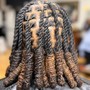 Medium/large  Starter locs two strand twist/coils